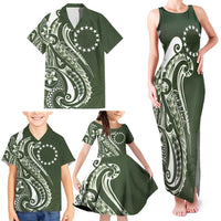 Kia Orana Cook Islands Family Matching Tank Maxi Dress and Hawaiian Shirt Matie Plumeria Tropical Waves - Polynesian Pride