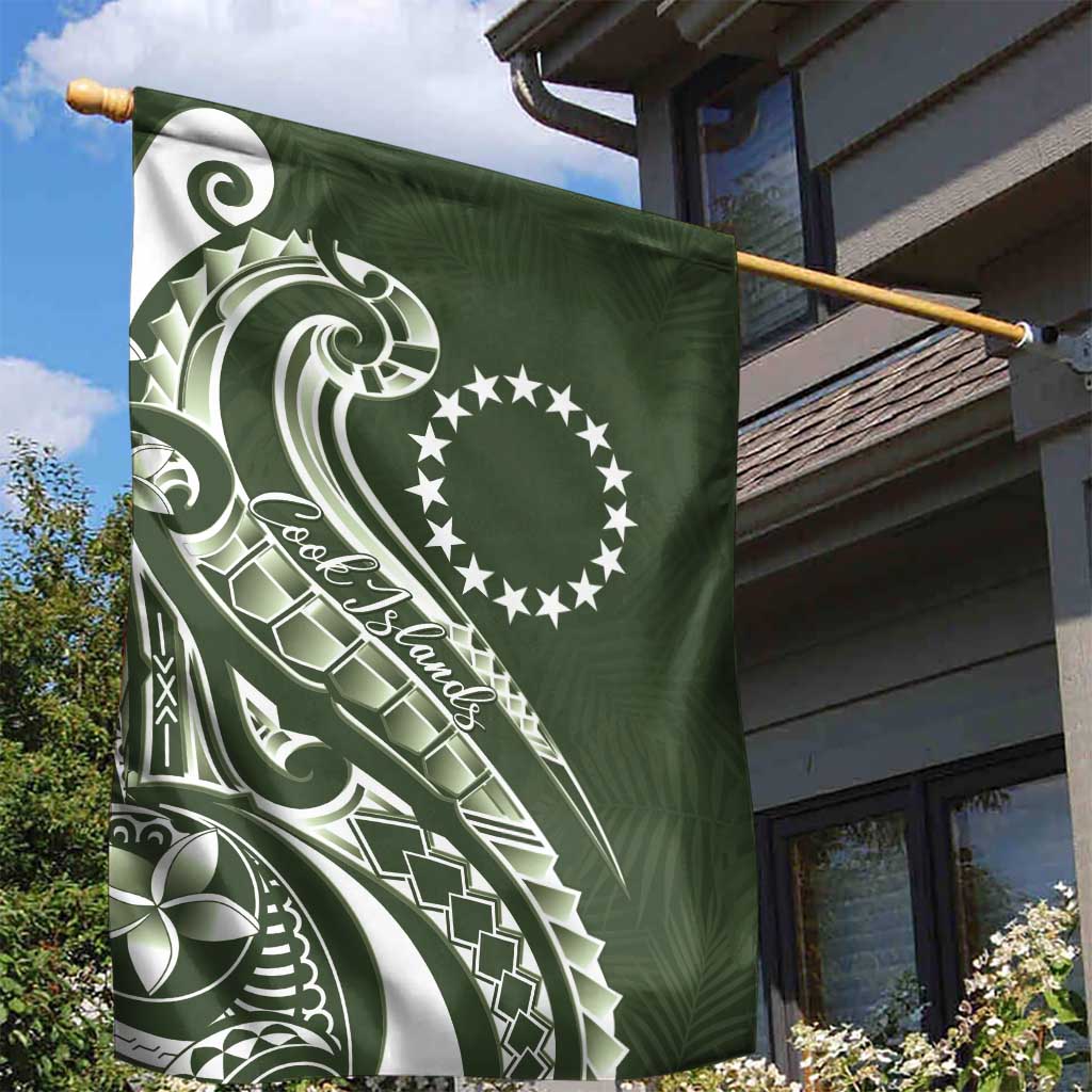 Kia Orana Cook Islands Garden Flag Matie Plumeria Tropical Waves - Polynesian Pride