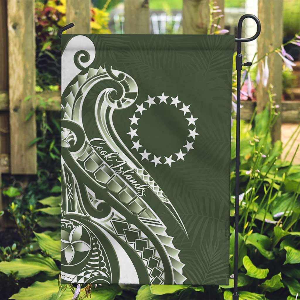 Kia Orana Cook Islands Garden Flag Matie Plumeria Tropical Waves - Polynesian Pride