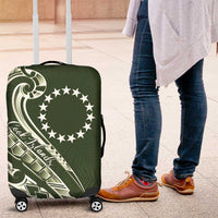 Kia Orana Cook Islands Luggage Cover Matie Plumeria Tropical Waves - Polynesian Pride