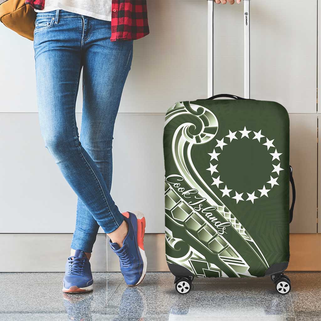 Kia Orana Cook Islands Luggage Cover Matie Plumeria Tropical Waves - Polynesian Pride