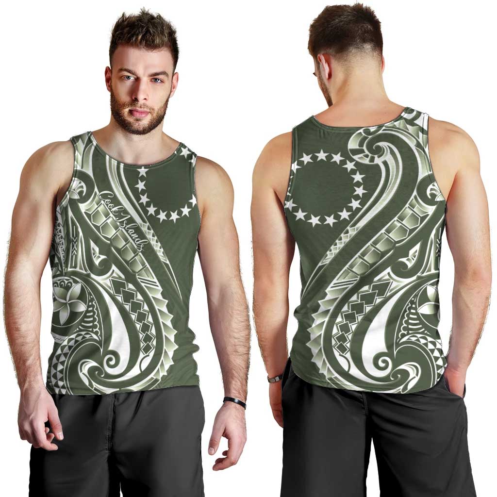 Kia Orana Cook Islands Men Tank Top Matie Plumeria Tropical Waves - Polynesian Pride