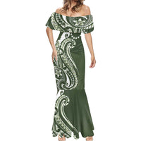Kia Orana Cook Islands Mermaid Dress Matie Plumeria Tropical Waves - Polynesian Pride