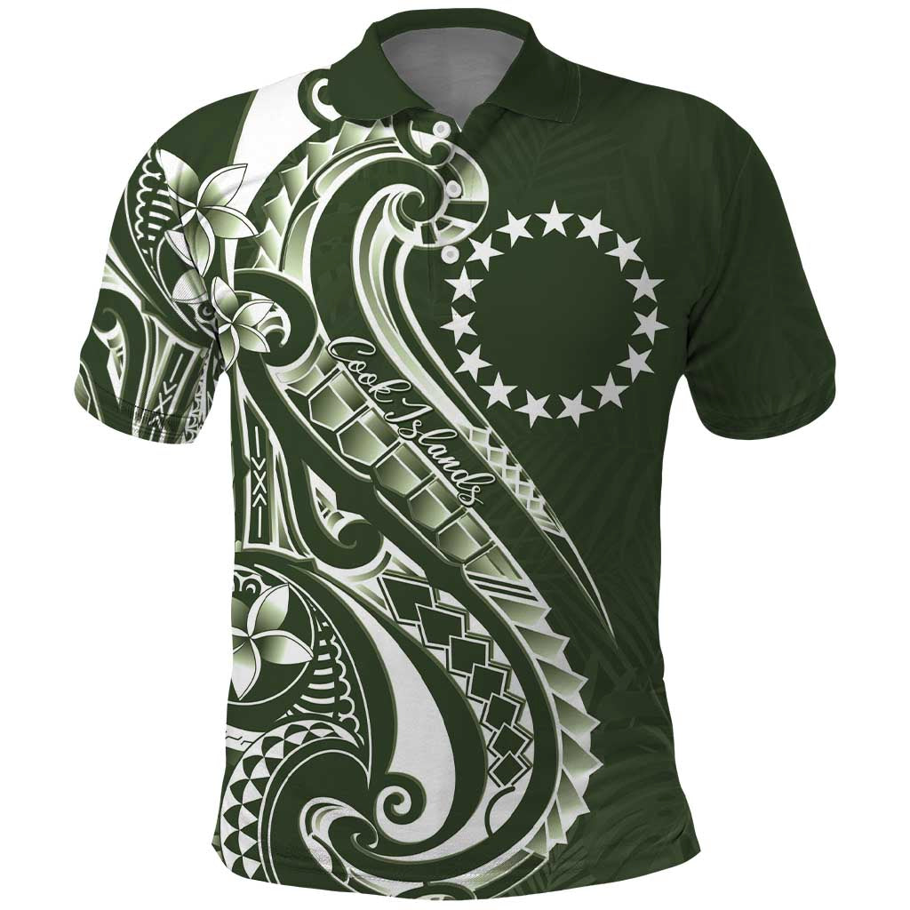 Kia Orana Cook Islands Polo Shirt Matie Plumeria Tropical Waves - Polynesian Pride