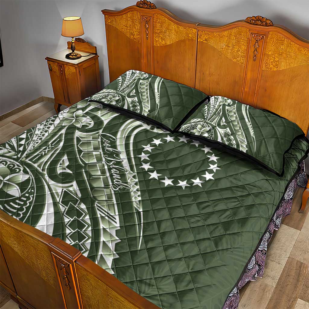 Kia Orana Cook Islands Quilt Bed Set Matie Plumeria Tropical Waves - Polynesian Pride