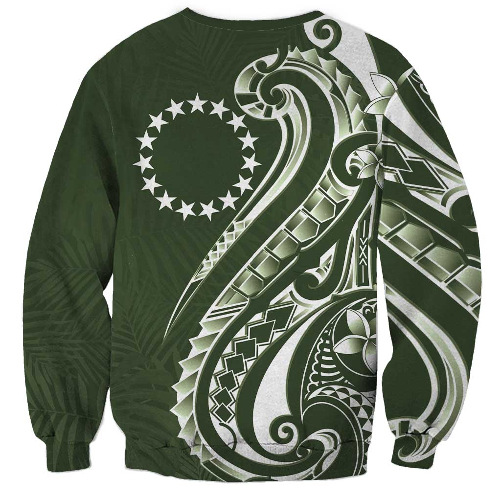 Kia Orana Cook Islands Sweatshirt Matie Plumeria Tropical Waves - Polynesian Pride