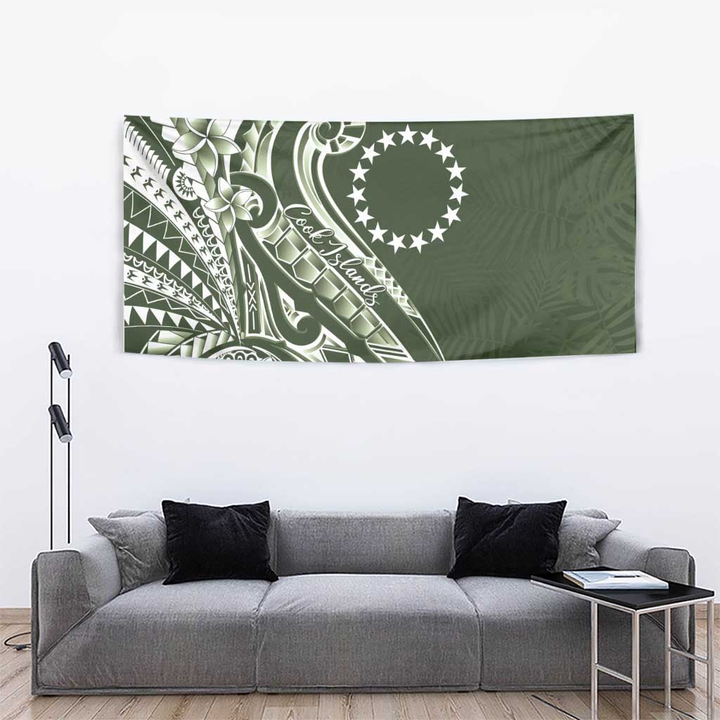 Kia Orana Cook Islands Tapestry Matie Plumeria Tropical Waves - Polynesian Pride