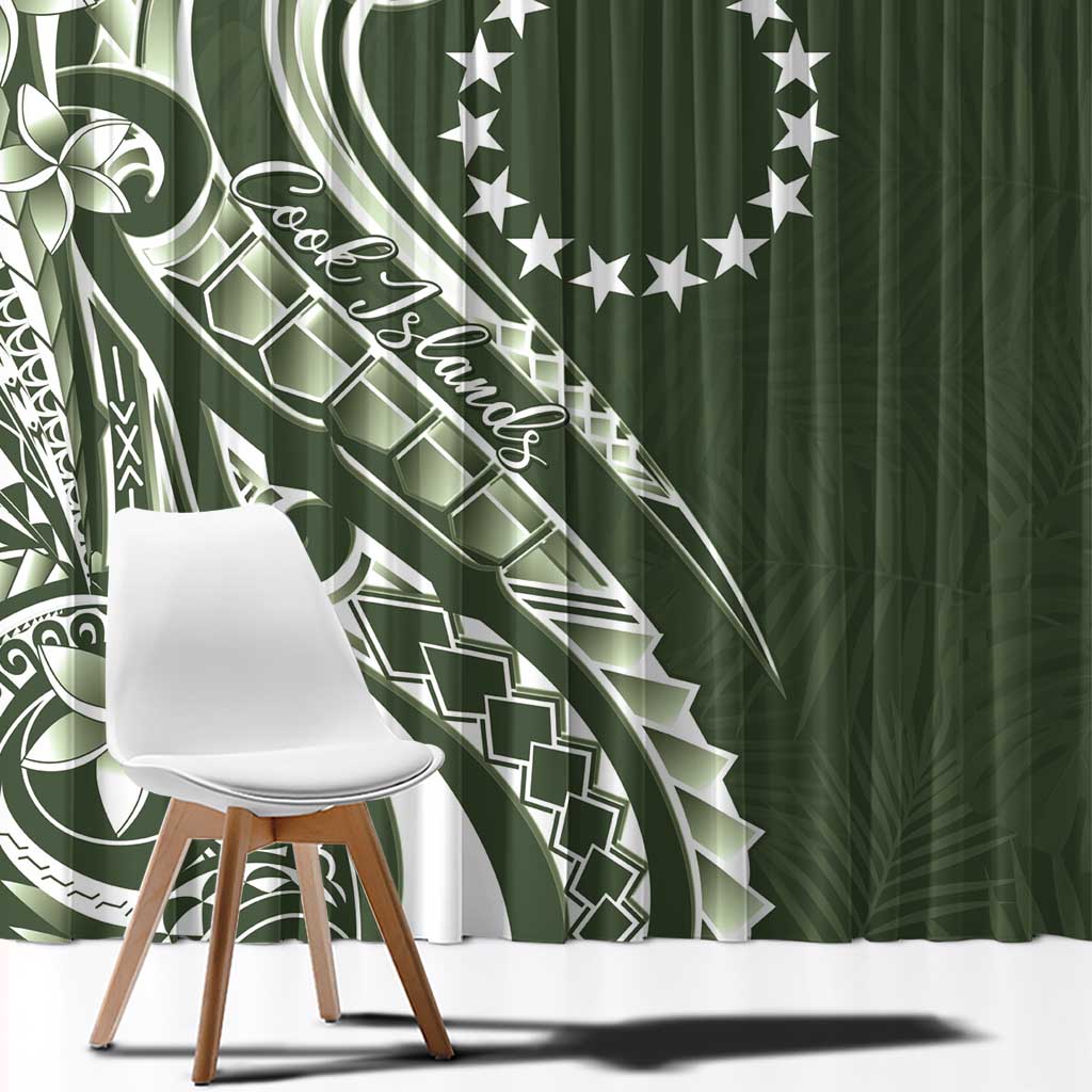 Kia Orana Cook Islands Window Curtain Matie Plumeria Tropical Waves - Polynesian Pride
