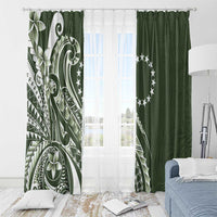 Kia Orana Cook Islands Window Curtain Matie Plumeria Tropical Waves - Polynesian Pride