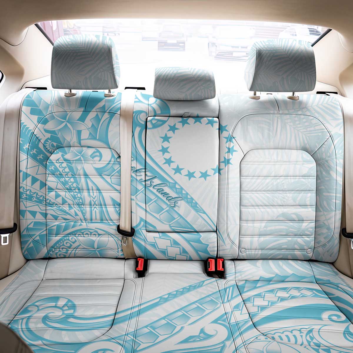 Kia Orana Cook Islands Back Car Seat Cover Moana Plumeria Tropical Waves - Polynesian Pride