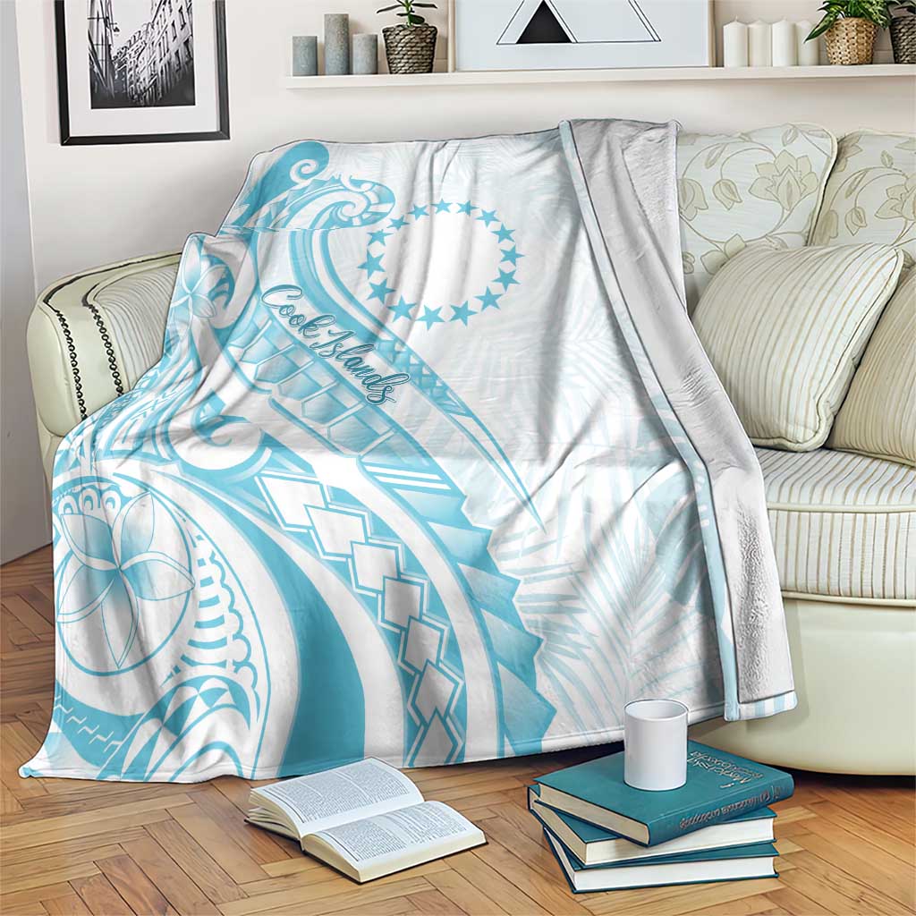 Kia Orana Cook Islands Blanket Moana Plumeria Tropical Waves - Polynesian Pride