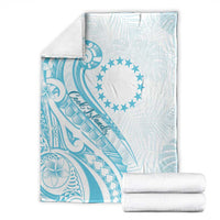 Kia Orana Cook Islands Blanket Moana Plumeria Tropical Waves - Polynesian Pride