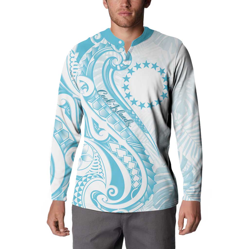 Kia Orana Cook Islands Button Sweatshirt Moana Plumeria Tropical Waves - Polynesian Pride