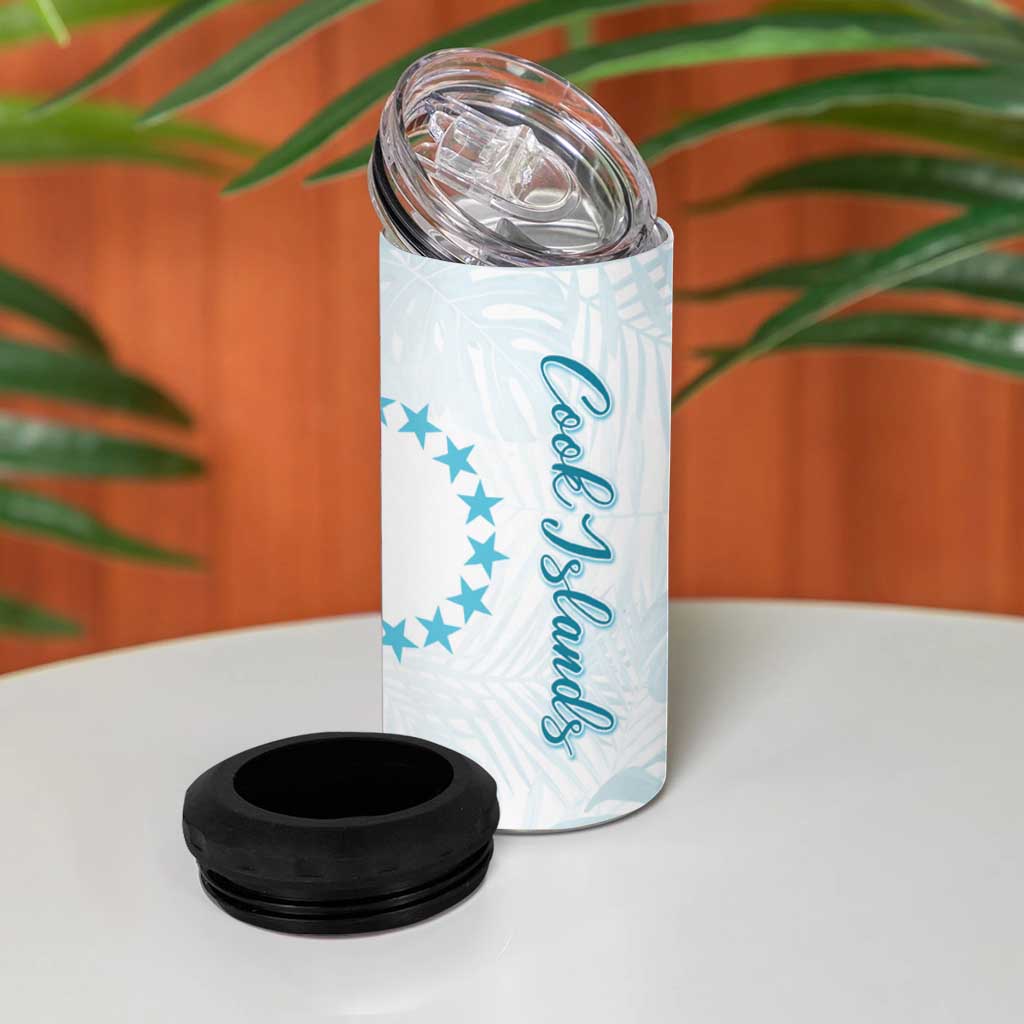 Kia Orana Cook Islands 4 in 1 Can Cooler Tumbler Moana Plumeria Tropical Waves - Polynesian Pride