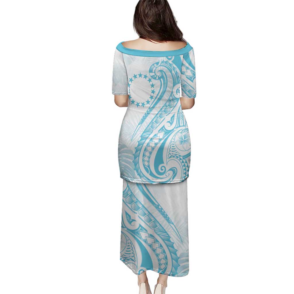 Kia Orana Cook Islands Family Matching Puletasi and Hawaiian Shirt Moana Plumeria Tropical Waves - Polynesian Pride