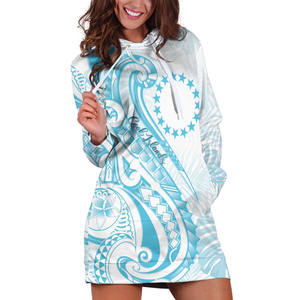 Kia Orana Cook Islands Hoodie Dress Moana Plumeria Tropical Waves - Polynesian Pride