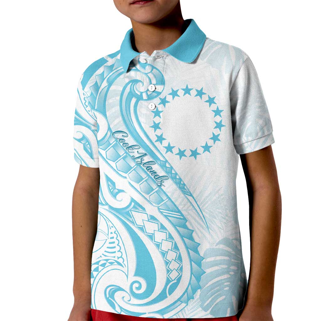 Kia Orana Cook Islands Kid Polo Shirt Moana Plumeria Tropical Waves - Polynesian Pride