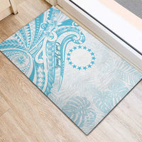 Kia Orana Cook Islands Rubber Doormat Moana Plumeria Tropical Waves - Polynesian Pride
