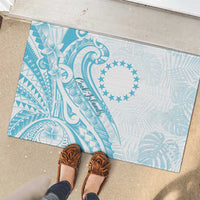 Kia Orana Cook Islands Rubber Doormat Moana Plumeria Tropical Waves - Polynesian Pride