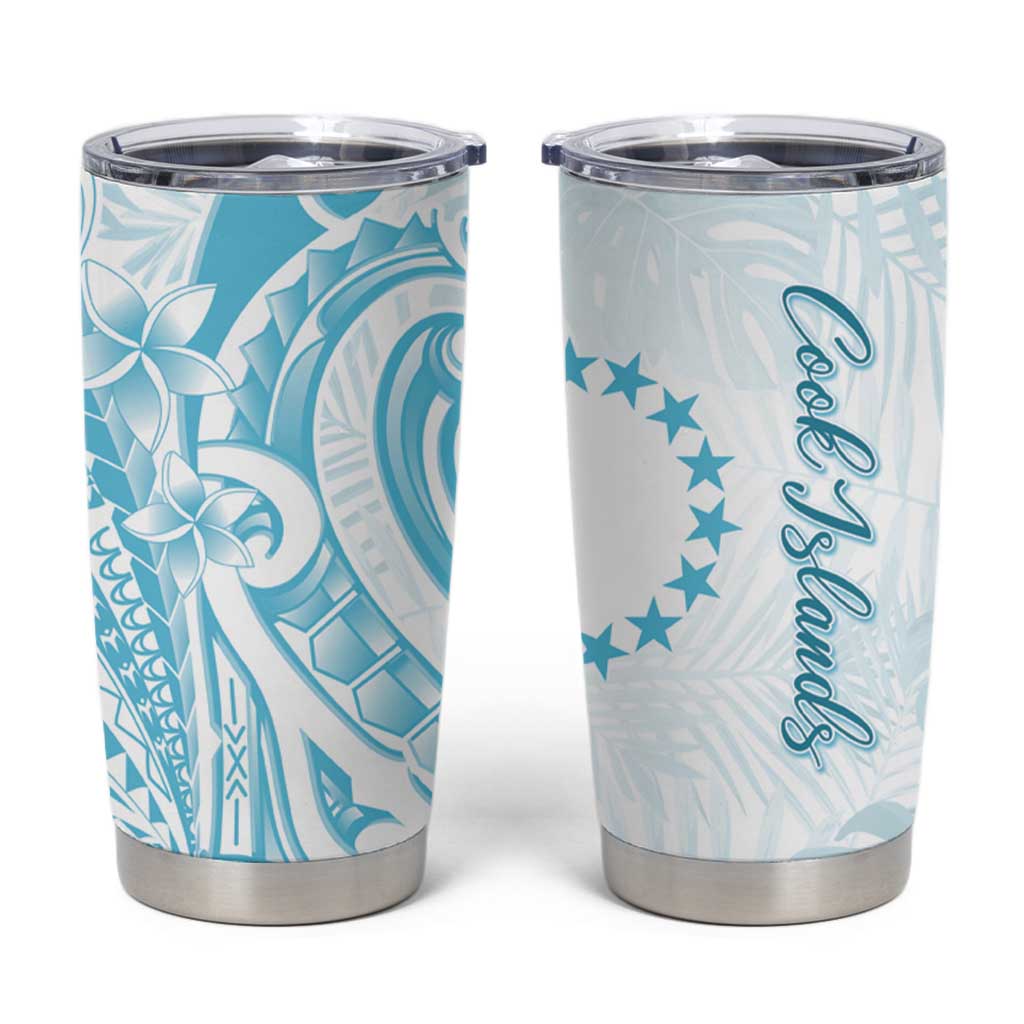 Kia Orana Cook Islands Tumbler Cup Moana Plumeria Tropical Waves - Polynesian Pride