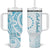 Kia Orana Cook Islands Tumbler With Handle Moana Plumeria Tropical Waves - Polynesian Pride