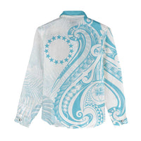 Kia Orana Cook Islands Women Casual Shirt Moana Plumeria Tropical Waves - Polynesian Pride