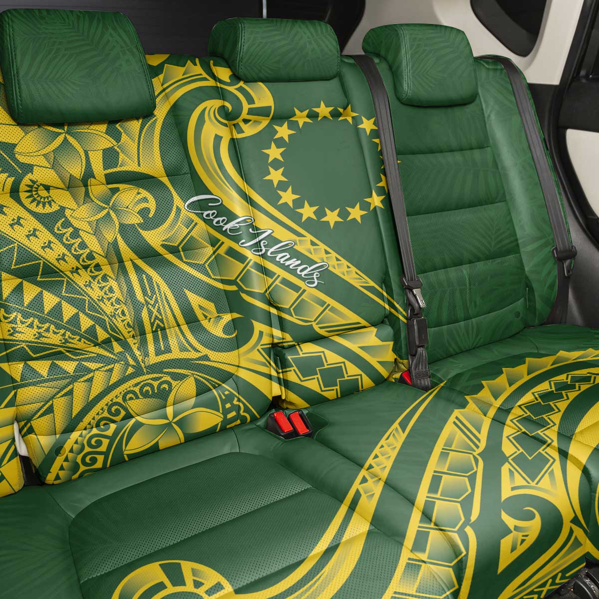 Kia Orana Cook Islands Back Car Seat Cover Plumeria Tropical Waves - Polynesian Pride