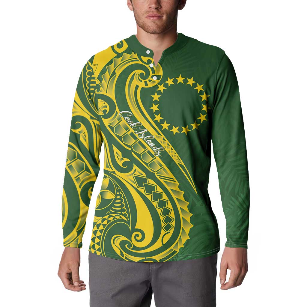Kia Orana Cook Islands Button Sweatshirt Plumeria Tropical Waves - Polynesian Pride