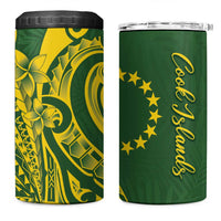 Kia Orana Cook Islands 4 in 1 Can Cooler Tumbler Plumeria Tropical Waves - Polynesian Pride