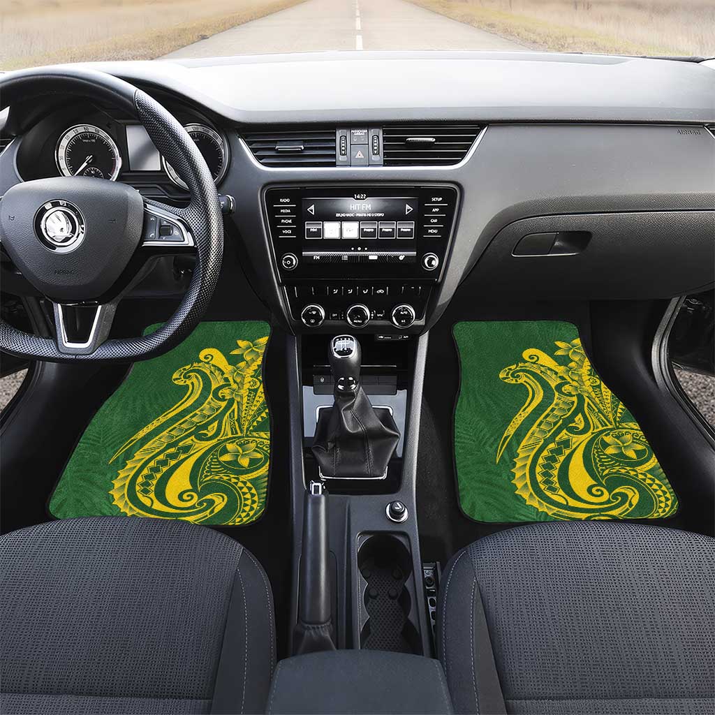 Kia Orana Cook Islands Car Mats Plumeria Tropical Waves - Polynesian Pride