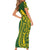 Kia Orana Cook Islands Family Matching Short Sleeve Bodycon Dress and Hawaiian Shirt Plumeria Tropical Waves - Polynesian Pride