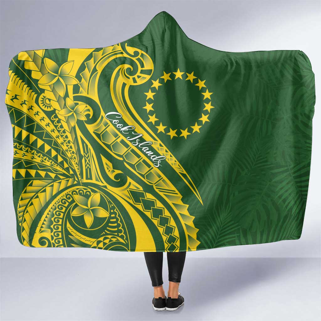 Kia Orana Cook Islands Hooded Blanket Plumeria Tropical Waves - Polynesian Pride