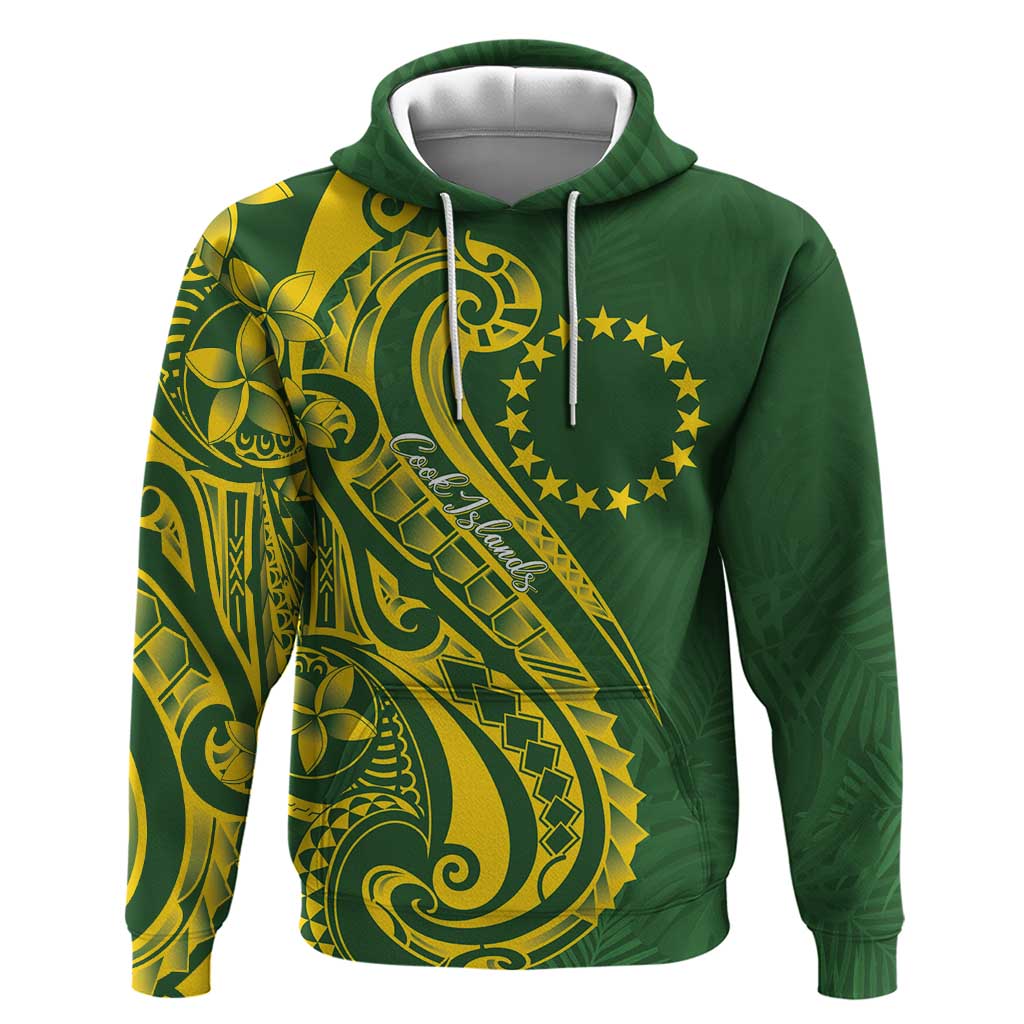 Kia Orana Cook Islands Hoodie Plumeria Tropical Waves - Polynesian Pride