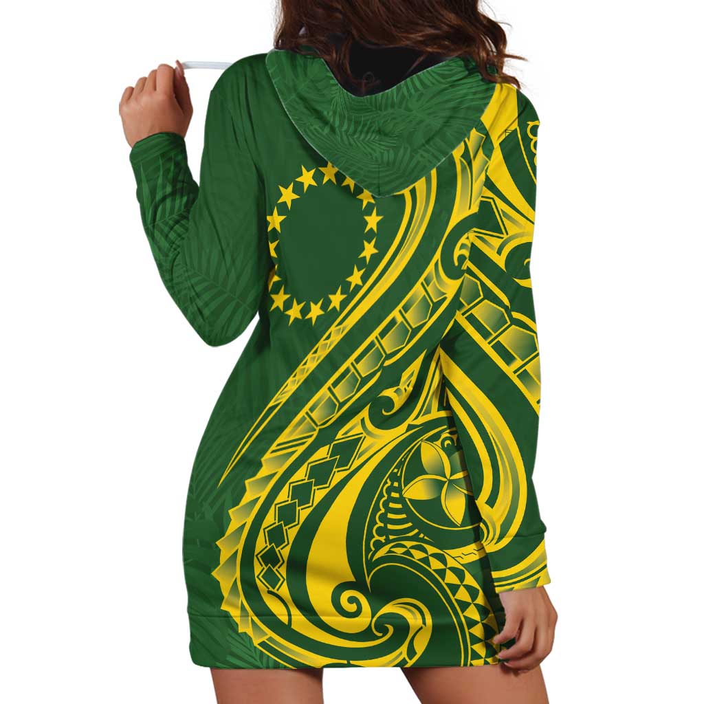 Kia Orana Cook Islands Hoodie Dress Plumeria Tropical Waves - Polynesian Pride