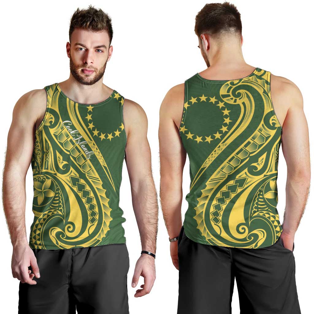 Kia Orana Cook Islands Men Tank Top Plumeria Tropical Waves - Polynesian Pride
