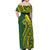 Kia Orana Cook Islands Off Shoulder Maxi Dress Plumeria Tropical Waves - Polynesian Pride