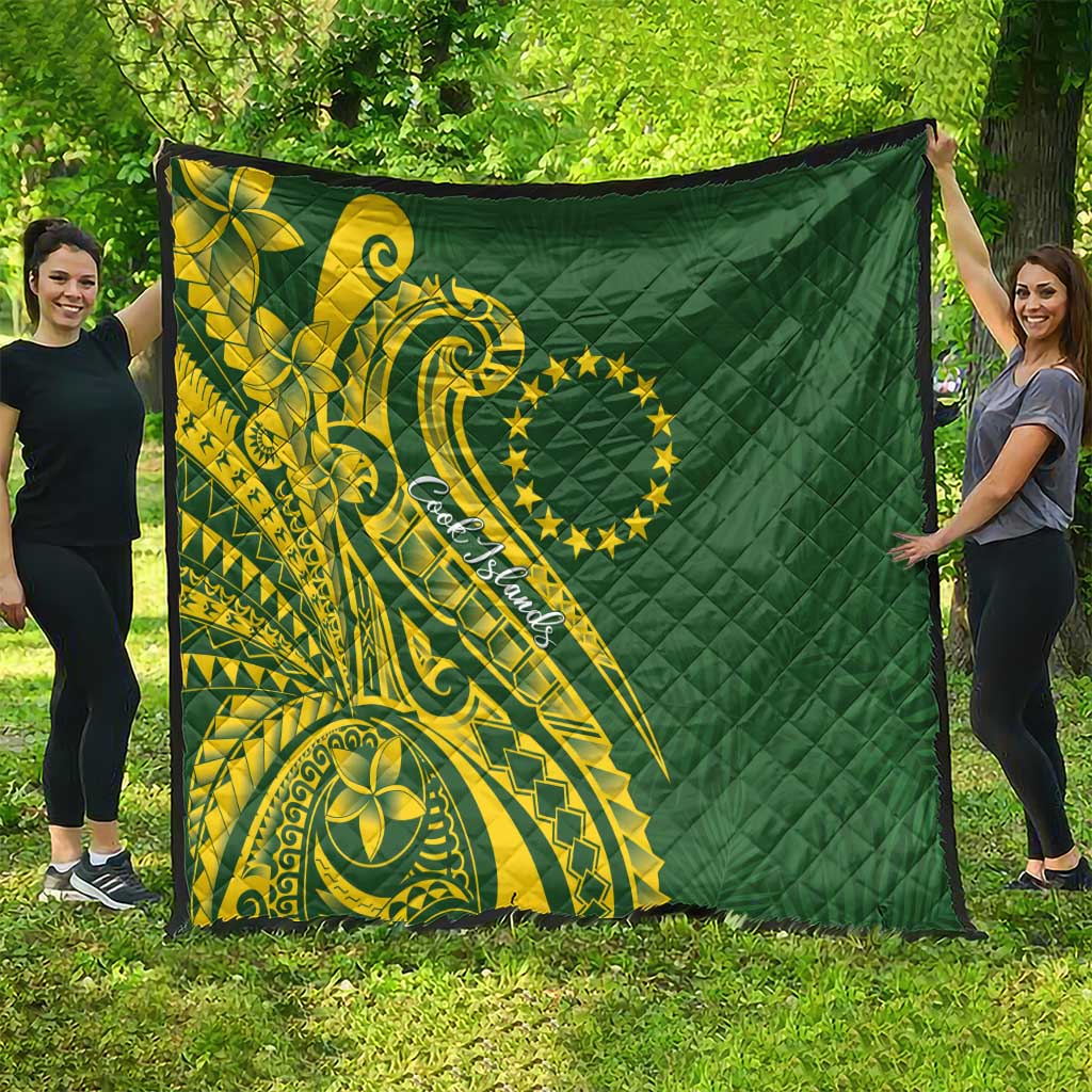 Kia Orana Cook Islands Quilt Plumeria Tropical Waves - Polynesian Pride