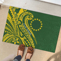 Kia Orana Cook Islands Rubber Doormat Plumeria Tropical Waves - Polynesian Pride