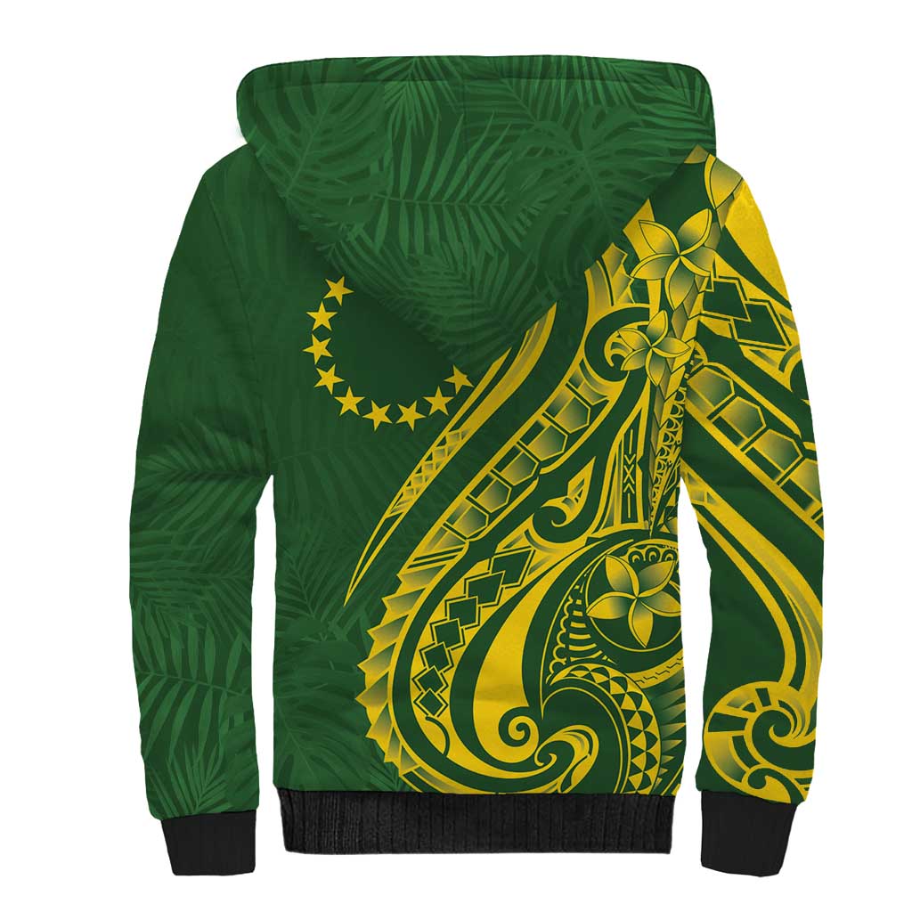 Kia Orana Cook Islands Sherpa Hoodie Plumeria Tropical Waves - Polynesian Pride