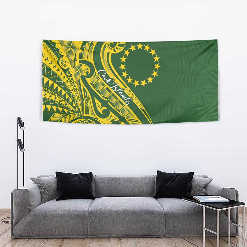 Kia Orana Cook Islands Tapestry Plumeria Tropical Waves - Polynesian Pride