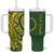 Kia Orana Cook Islands Tumbler With Handle Plumeria Tropical Waves - Polynesian Pride