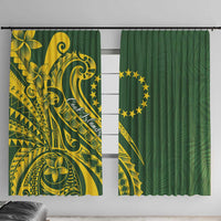 Kia Orana Cook Islands Window Curtain Plumeria Tropical Waves - Polynesian Pride