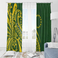 Kia Orana Cook Islands Window Curtain Plumeria Tropical Waves - Polynesian Pride