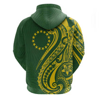 Kia Orana Cook Islands Zip Hoodie Plumeria Tropical Waves - Polynesian Pride