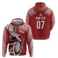 Mate Ma'a Tonga Rugby Custom Kupesi Motifs Hoodie Red Waves