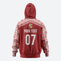 Mate Ma'a Tonga Rugby Custom Kupesi Motifs Hoodie Red Waves