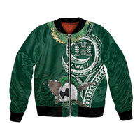 Hawaii Rainbow Warriors Alumni Personalized Bomber Jacket Ti Maile Lei - Glory For The Warriors