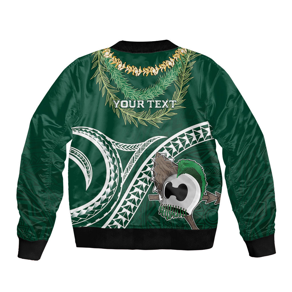 Hawaii Rainbow Warriors Alumni Personalized Bomber Jacket Ti Maile Lei - Glory For The Warriors