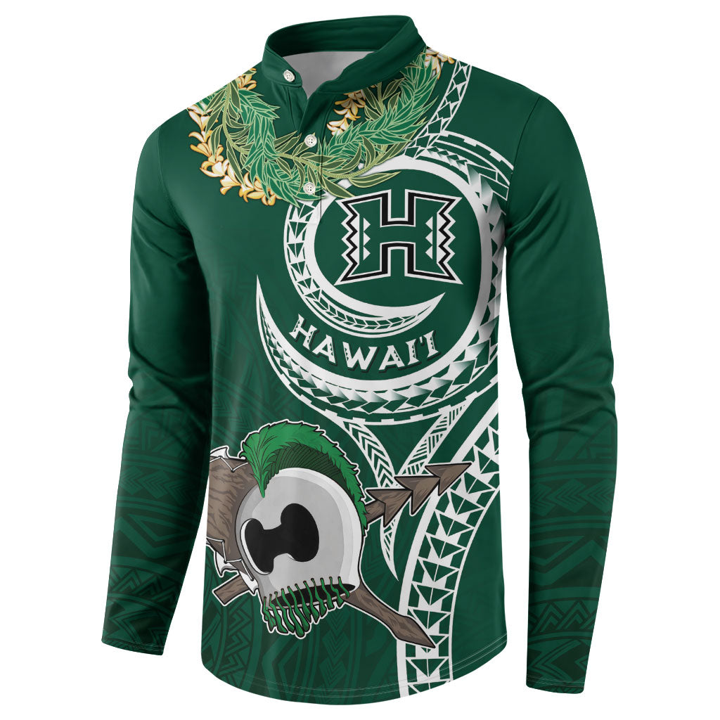 Hawaii Rainbow Warriors Alumni Personalized Button Sweatshirt Ti Maile Lei - Glory For The Warriors