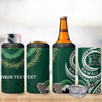Hawaii Rainbow Warriors Alumni Personalized 4 in 1 Can Cooler Tumbler Ti Maile Lei - Glory For The Warriors